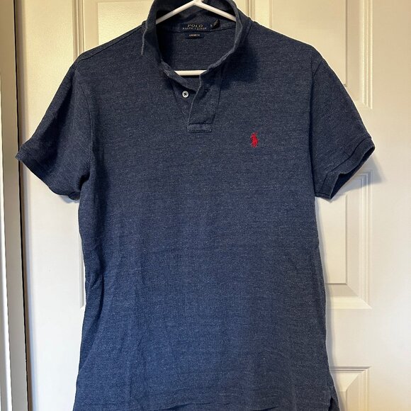 Polo Ralph Lauren Men's Custom Fit Blue Polo Shirt - Picture 1 of 2